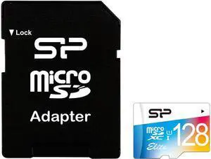 Silicon Power 128GB up to 75 MB/s MicroSDXC UHS-1 Class10, Elite Flash Memory Card with Adaptor Silicon Power 128GB up to 75 MB/s MicroSDXC UHS-1 Class10, Elite Flash Memory Card with Adaptor