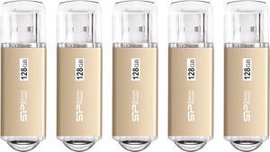Silicon Power 128GB x 5 Pack USB 3.0 / 3.1 Gen1 USB Flash drive Blaze B02 (Champagne Gold)