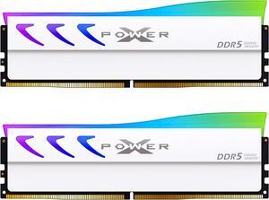 Silicon Power DDR5 32GB (2x16GB) Storm RGB 6000MT/s (PC5-48000) 288-pin CL36 1.35V UDIMM Desktop Memory Module RAM SU032GXLWU60CFDLSN White