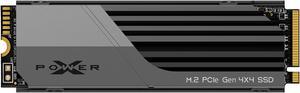 Silicon Power 4TB US75 Nvme PCIe Gen4 M.2 2280 SSD R/W Up to 7,000/6,500 MB/s with Heatsink (SP04KGBP44US7505AC)