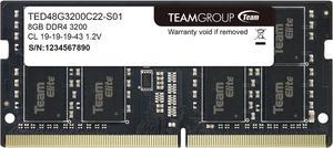 Team Elite 8GB 260-Pin DDR4 SO-DIMM DDR4 3200 (PC4 25600) Laptop Memory Model TED48G3200C22-S01