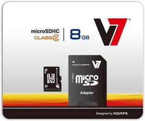 V7 VAMSDH8GCL4R-1N 8 GB MicroSD High Capacity (microSDHC) - 1 Card