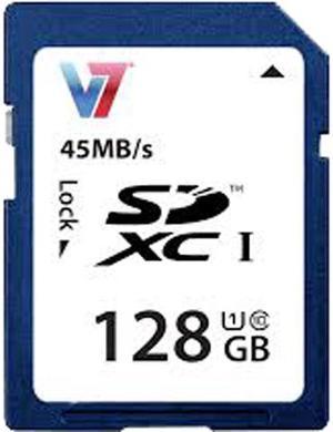 V7 128GB Secure Digital Extended Capacity (SDXC) Flash Card Model VASDX128GUHS1R-2E