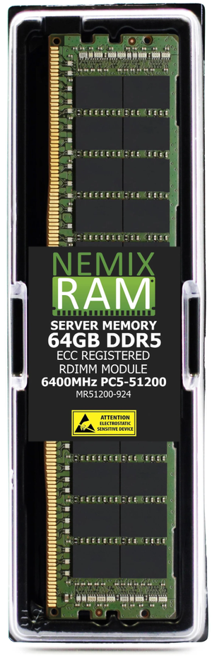 Nemix MR51200-924K1-G 64GB DDR5 6400MHz ECC RDIMM Server Memory Nemix MR51200-924K1-G 64GB DDR5 6400MHz ECC RDIMM Server Memory