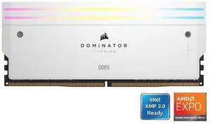 CORSAIR Dominator Titanium 32GB (2 x 16GB) DDR5 6000 (PC5 48000) Desktop Memory Model CMP32GX5M2B6000Z30W CORSAIR Dominator Titanium 32GB (2 x 16GB) DDR5 6000 (PC5 48000) Desktop Memory Model CMP32GX5M2B6000Z30W