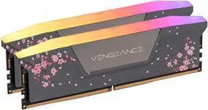 CORSAIR Vengeance RGB 32GB (2 x 16GB) 288-Pin PC RAM DDR5 6000 (PC5 48000) Custom Lab Cherry Blossom Desktop Memory Model CMH32GX5M2B6000Z30CB - Gray