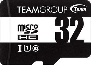 Team 32GB microSDHC UHS-I/U1 Class 10 Memory Card with Adapter, Speed Up to 100MB/s (TUSDH32GCL10U03)
