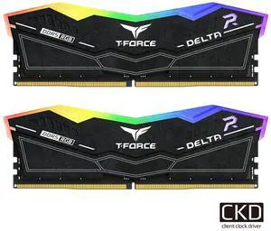 Team Group T-Force Delta RGB DDR5 48GB (2 x 24GB) 288-Pin CUDIMM DDR5 9600 (PC5 76800) Desktop Memory Model FF3D548G9600HC44DC-CU01