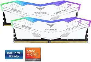 Team T-Force Delta RGB 32GB (2 x 16GB) 288-Pin PC RAM DDR5 6400 (PC5 51200) Desktop Memory Model FF4D532G6400HC38JDC01