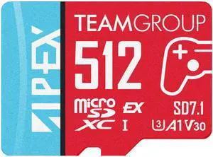 Team 512GB microSDXC Memory Card with Adapter Model APEX SD7.1 MicroSD Express