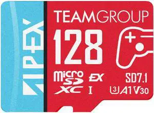 Team 128GB APEX SD7.1 MicroSD Express UHS-I/U3 Memory Card with Adapter, compatible with Nintendo-Switch2, Steam Deck, and ROG Ally, Speed Up to 800MB/s (TAPMSDE128GIV30A102)