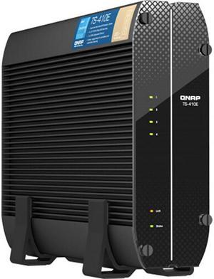QNAP TS-410E-8G-US 4 Bay Professional fanless Desktop NAS with Intel Celeron Quad-core Processor, 8 GB DDR4 RAM and Dual 2.5GbE (2.5G/1G/100M) Network Connectivity (Diskless)