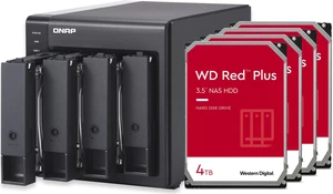 QNAP 4 Bay NAS TR-004-44W-US With WD40EFPX Western Digital Hard Drives Preconfigured RAID 5 Bundle QNAP 4 Bay NAS TR-004-44W-US With WD40EFPX Western Digital Hard Drives Preconfigured RAID 5 Bundle