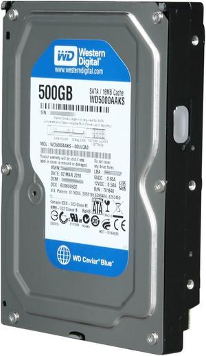 Western Digital Blue WD5000AAKS 500GB 7200 RPM 16MB Cache SATA 3.0Gb/s 3.5" Internal Hard Drive Bare Drive