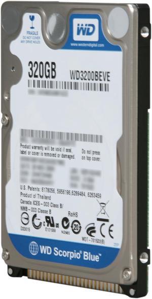 Western Digital Scorpio Blue WD3200BEVE 320GB 5400 RPM PATA 2.5" Internal Notebook Hard Drive Bare Drive
