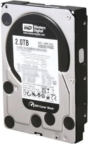 Western Digital Black WD2001FASS 2TB 7200 RPM 64MB Cache SATA 3.0Gb/s 3.5" Internal Hard Drive Bare Drive Western Digital Black WD2001FASS 2TB 7200 RPM 64MB Cache SATA 3.0Gb/s 3.5" Internal Hard Drive Bare Drive