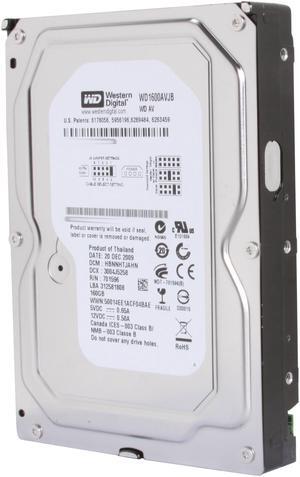 Western Digital AV WD1600AVJB 160GB 7200 RPM 8MB Cache IDE Ultra ATA100 / ATA-6 3.5" Internal AV Hard Drive Bare Drive