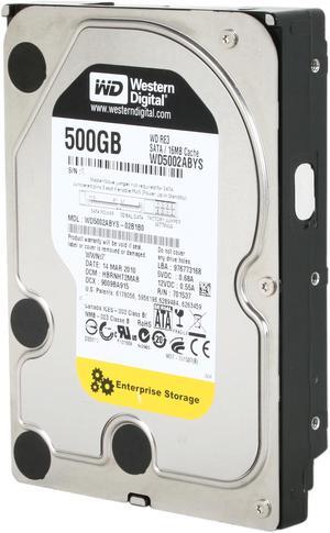 Western Digital RE3 WD5002ABYS 500GB 7200 RPM 16MB Cache SATA 3.0Gb/s 3.5" Internal Hard Drive Bare Drive