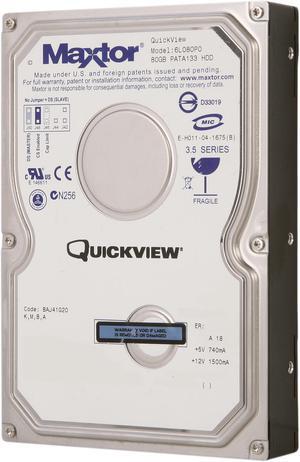 Maxtor DiamondMax Plus 10 6L080P0 80GB 7200 RPM 8MB Cache IDE Ultra ATA133 / ATA-7 3.5" Internal Hard Drive Bare Drive