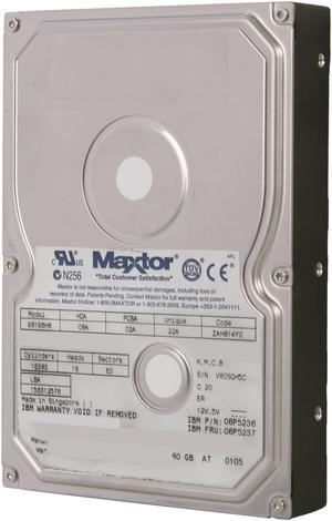 Maxtor DIAMONDMAX 98196H8 80GB 5400 RPM IDE Ultra ATA100 / ATA-6 3.5" Hard Drive Bare Drive