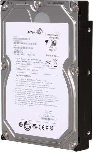 Seagate BarraCuda 7200.11 ST31500341AS 1.5TB 7200 RPM 32MB Cache SATA 3.0Gb/s 3.5" Internal Hard Drive Bare Drive