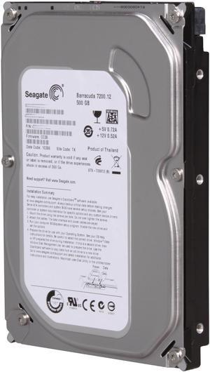 Seagate BarraCuda 7200.12 ST3500418AS 500GB 7200 RPM 16MB Cache SATA 3.0Gb/s 3.5" Internal Hard Drive Bare Drive