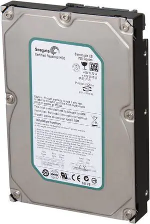 Seagate BarraCuda ES ST3750640NS 750GB 7200 RPM 16MB Cache SATA 3.0Gb/s 3.5" Hard Drive Bare Drive