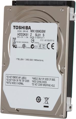 TOSHIBA MKxx59GSM Series MK1059GSM 1TB 5400 RPM 8MB Cache SATA 3.0Gb/s 2.5" Internal Hard Drive Bare Drive