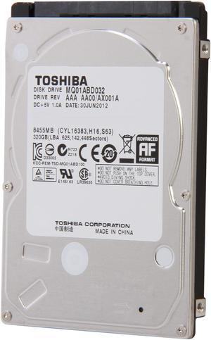 TOSHIBA MQ01ABD032 320GB 5400 RPM 8MB Cache SATA 3.0Gb/s 2.5" Internal Notebook Hard Drive Bare Drive