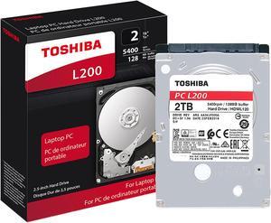 Toshiba L200 2TB Laptop PC Internal Hard Drive 5400 RPM SATA 6Gb/s 128MB Cache 2.5 inch 9.5mm Height - HDWL120XZSTA (RETAIL PACKAGE)