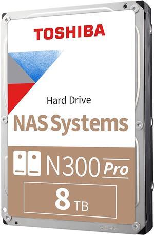 Toshiba N300 Pro 8TB NAS 3.5-Inch Internal Hard Drive - CMR SATA 6 Gb/s 7200 RPM 512 MB Cache - HDWG780UZSVB