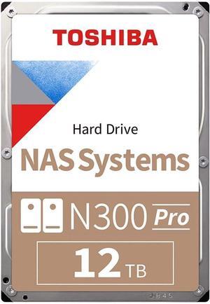 Toshiba N300 Pro 12TB NAS 3.5-Inch Internal Hard Drive - CMR SATA 6 Gb/s 7200 RPM 512 MB Cache - HDWG51CUZSVB
