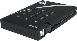 APRICORN 2TB Aegis Padlock Portable Hard Drive USB 3.0 Model A25-3PL256-2000 Black