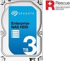 Seagate Enterprise NAS ST3000VN0011 3TB 7200 RPM 128MB Cache SATA 6.0Gb/s 3.5" Internal Hard Drive + Rescue Data Recovery Services Bare Drive