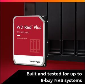 WD Red Plus 2TB NAS Hard Disk Drive - 5400 RPM Class SATA 6Gb/s, CMR, 64MB Cache, 3.5 Inch - WD20EFPX