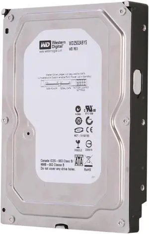 WD RE3 WD2502ABYS 250GB 7200 RPM 16MB Cache SATA 3.0Gb/s 3.5" Internal Hard Drive Bare Drive