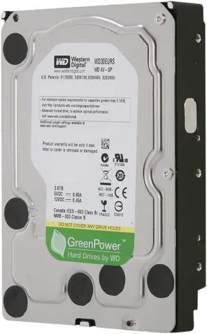 WD AV-GP WD30EURS 3TB 64MB Cache SATA 3.0Gb/s 3.5" Internal Hard Drive Bare Drive WD AV-GP WD30EURS 3TB 64MB Cache SATA 3.0Gb/s 3.5" Internal Hard Drive Bare Drive