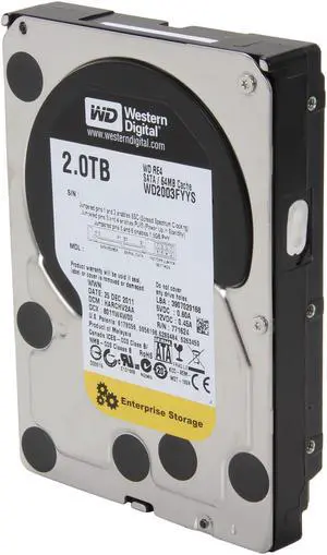 WD RE4 WD2003FYYS 2TB 7200 RPM 64MB Cache SATA 3.0Gb/s 3.5" Internal Hard Drive Bare Drive