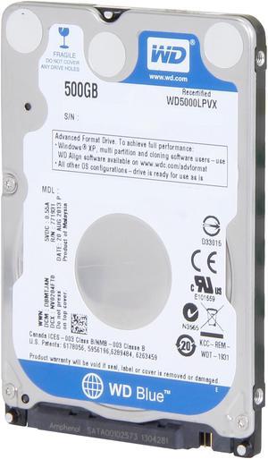 WD Blue WD5000LPVX 500GB 5400 RPM 8MB Cache SATA 6.0Gb/s 2.5" Internal Notebook Hard Drive Bare Drive-Factory Recertified