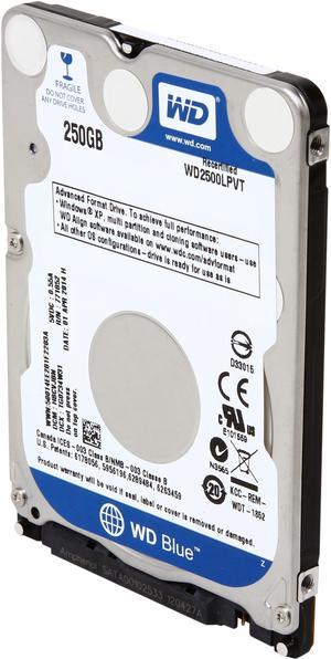 Western Digital Scorpio Blue WD2500LPVT 250GB 5400 RPM 8MB Cache SATA 3.0Gb/s 2.5" Internal Notebook Hard Drive Bare Drive