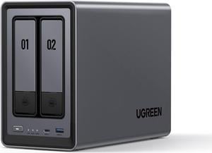 UGREEN NASync DXP2800, 2-Bay NAS with Intel N100 Quad-Core CPU (Up to 3.4GHz) 8GB DDR5, 2x M.2 PCIe Slots, 2.5GbE Port (Diskless)