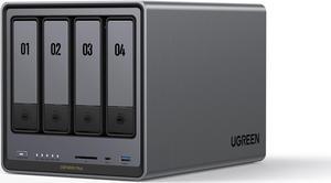 UGREEN NASync DXP4800 Plus, 4-Bay Thunderbolt™ NAS with Intel®  Pentium Gold, 5-Core CPU (Up to 4.40 GHz), 8GB DDR5, 1x 2.5GbE, 1x 10GbE, 2x TBT4, SD Slot (Diskless)