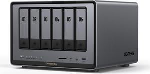 UGREEN NASync DXP6800 Pro, 6-Bay Thunderbolt™ NAS with Inte® l 10-Core i5 CPU (Up to 4.40 GHz), 8GB DDR5, 4x M.2 PCIe Slots, 1x 2.5GbE, 1x 10GbE, 2 TBT4, SD Slot (Diskless)