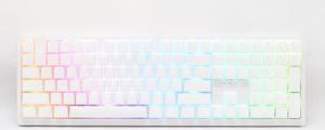 Ducky Zero 6108 Wireless RGB Mechanical Keyboard - Hot-Swappable Cherry MX2A Blue Switches, Triple-Mode (Bluetooth/2.4GHz/USB-C) Connectivity, Double-Shot PBT Keycaps, Full-Size 104 Keys, Pure White