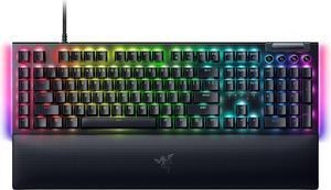 Razer BlackWidow V4 Mechanical Gaming Keyboard: Yellow Switches Linear & Silent - Chroma RGB - 6 Dedicated Macro Keys - Magnetic Wrist Rest - Doubleshot ABS Keycaps - Multi-Function Roller &Media Keys