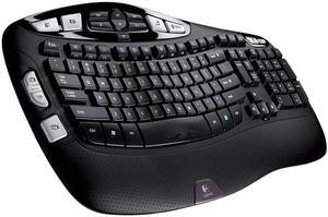 Logitech K350 Wireless Wave Ergonomic Keyboard with Unifying Wireless Technology  Black