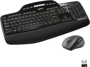 Logitech MK710 Wireless Keyboard and Mouse Combo — Includes Keyboard and Mouse, Stylish Design, Built-In LCD Status Dashboard, Long Battery Life