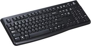 Logitech K120 Wired Keyboard for Windows Plug and Play FullSize SpillResistant Curved Space Bar Compatible with PC Laptop  Black