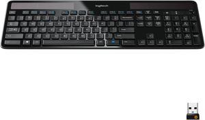 Logitech K750 Wireless Solar Keyboard for Windows 24GHz Wireless with USB Unifying Receiver UltraThin Compatible with PC Laptop  Black