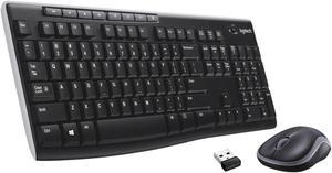 Logitech MK270 Wireless Keyboard And Mouse Combo For Windows 24 GHz Wireless Compact Mouse 8 Multimedia And Shortcut Keys For PC Laptop  Black